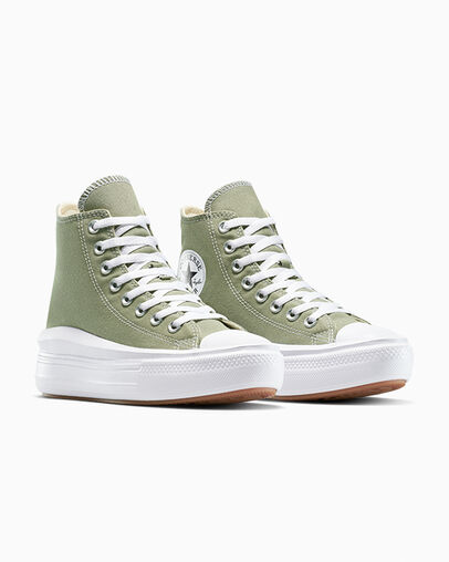 Chuck Taylor All Star Move Platform Light Field Surplus/White, Top and Side View