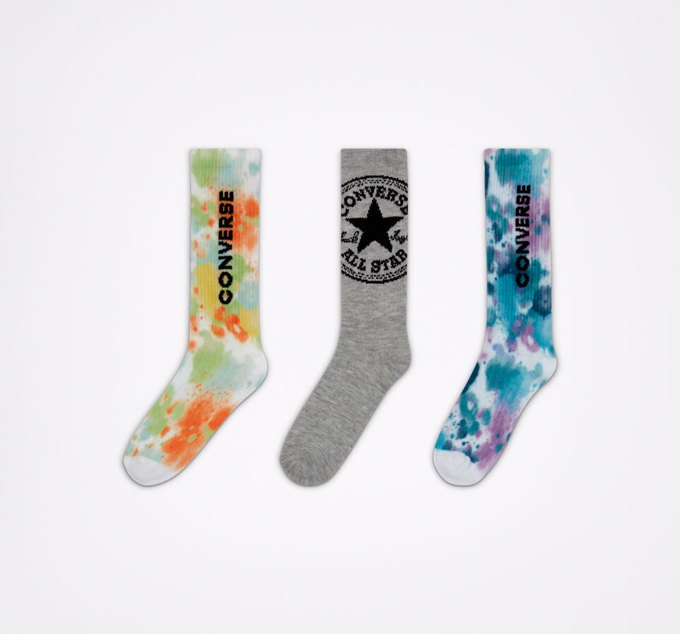 3er-Pack Socken mit Rundhalsausschnitt und Tie-Dye-Design Lime Rave