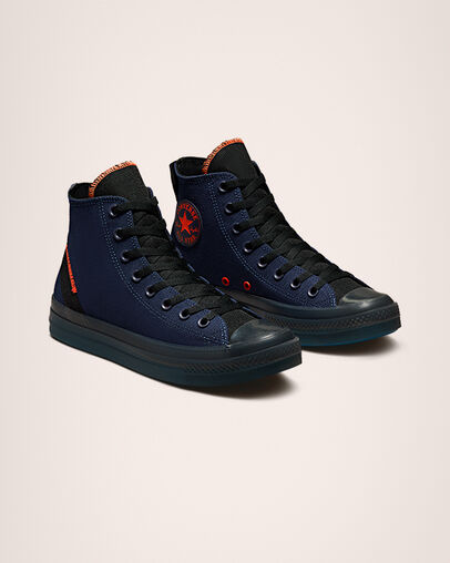 Chuck Taylor All Star CX Canvas and Polyester Midnight Navy/Black/Wild Mango, Angled View
