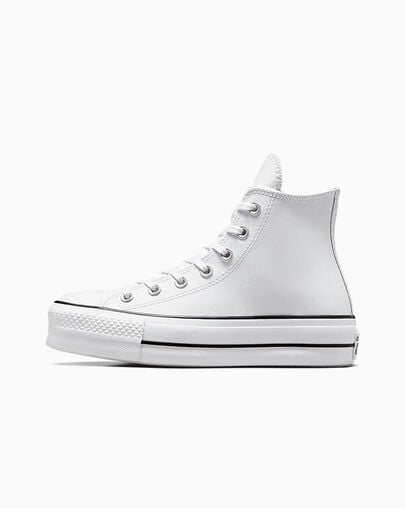 Chuck Taylor All Star Leather Platform White/Black/White, Inner Side View