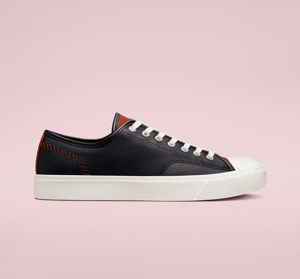 Jack Purcell Crafted Mixed Material Black/Dark Terracotta/Egret