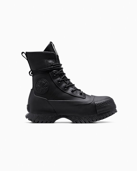 Chuck Taylor All Star Lugged 2.0 XHi Waterproof Leather Platform Black/Black/Sharkskin Grey