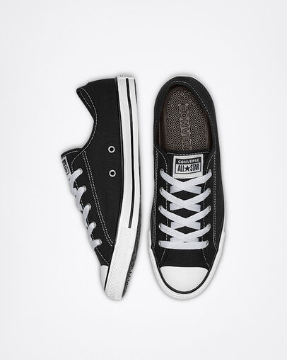 Chuck Taylor All Star Dainty Canvas Black/White/Black, Top and Side View