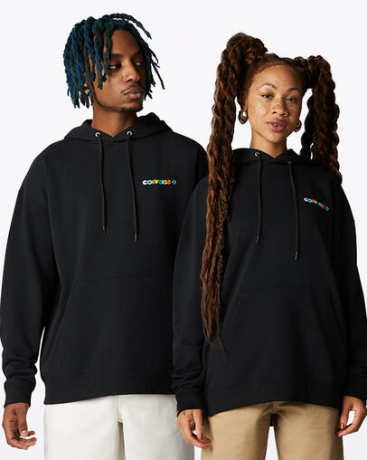 Be Nice Graphic Hoodie Converse Black, Front View