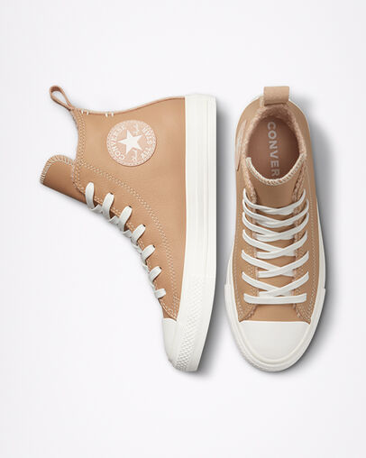 Cozy Tones Chuck Taylor All Star Tostado champ&aacute;n/Rosa crep&uacute;sculo, Top and Side View