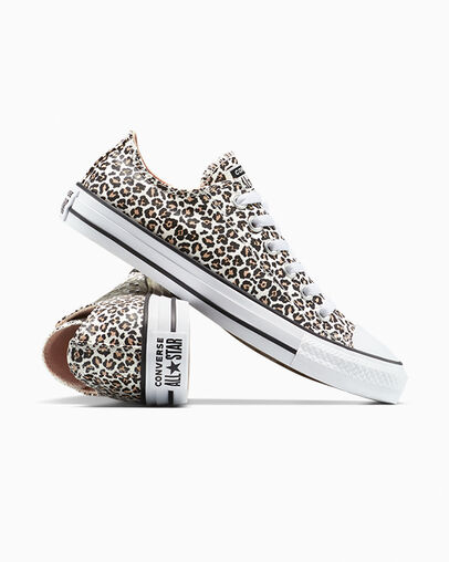 Chuck Taylor All Star Leopard Black/Coastal Dune/Egret, Detail Angle View