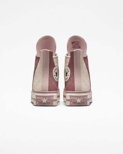 Chuck 70 Plus Mixed Materials Stone Mauve/Desert Sand/Saddle, Heel View