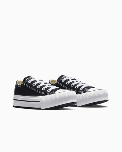 Chuck Taylor All Star EVA Lift Platform Canvas Black/White/Black, Top and Side View