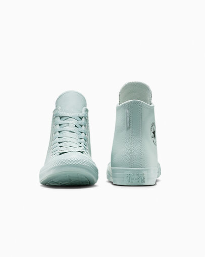 Chuck Taylor All Star Water-Repellent Leather Mountain Teal/Black, Heel View