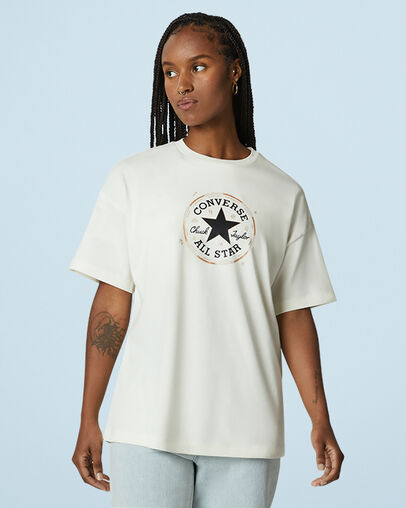 T-shirt &agrave; manches courtes, col ras du cou et coupe d&eacute;contract&eacute;e Chuck Taylor Zodiac Aigrette, Front View