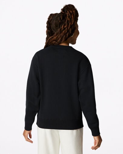 Sudadera Love Me Crew Neck Negro Converse, Back View