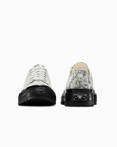 Chuck 70 National Suede Snake Print Barely Grey/Black/Barely Grey, Heel View