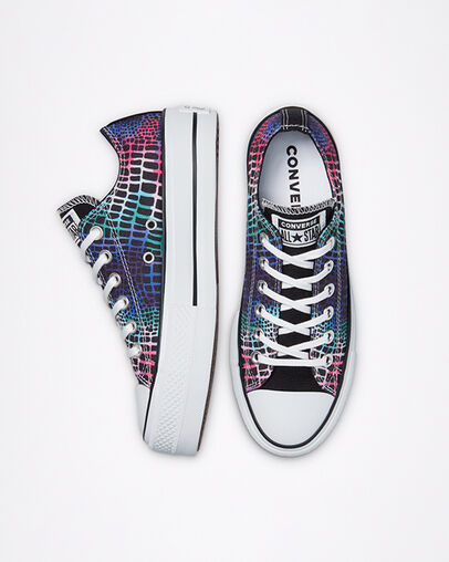 Chuck Taylor All Star Lift Platform Digital Daze Black/Hyper Pink/White, Top and Side View