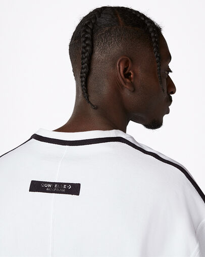 Crossover Crew Neck Short Sleeve T-Shirt White