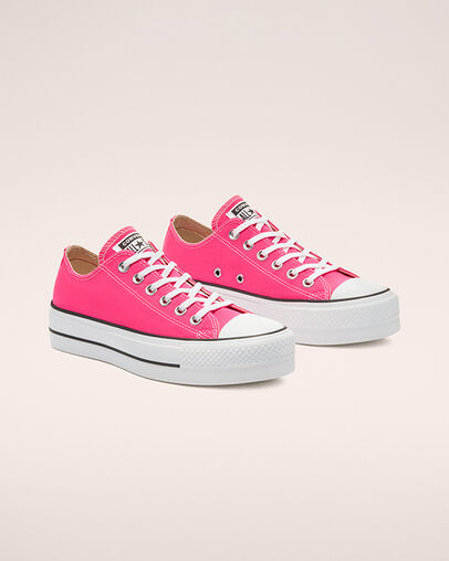 Converse Color Platform Chuck Taylor All Star Hyper Pink/Bianco/Nero, Angled View