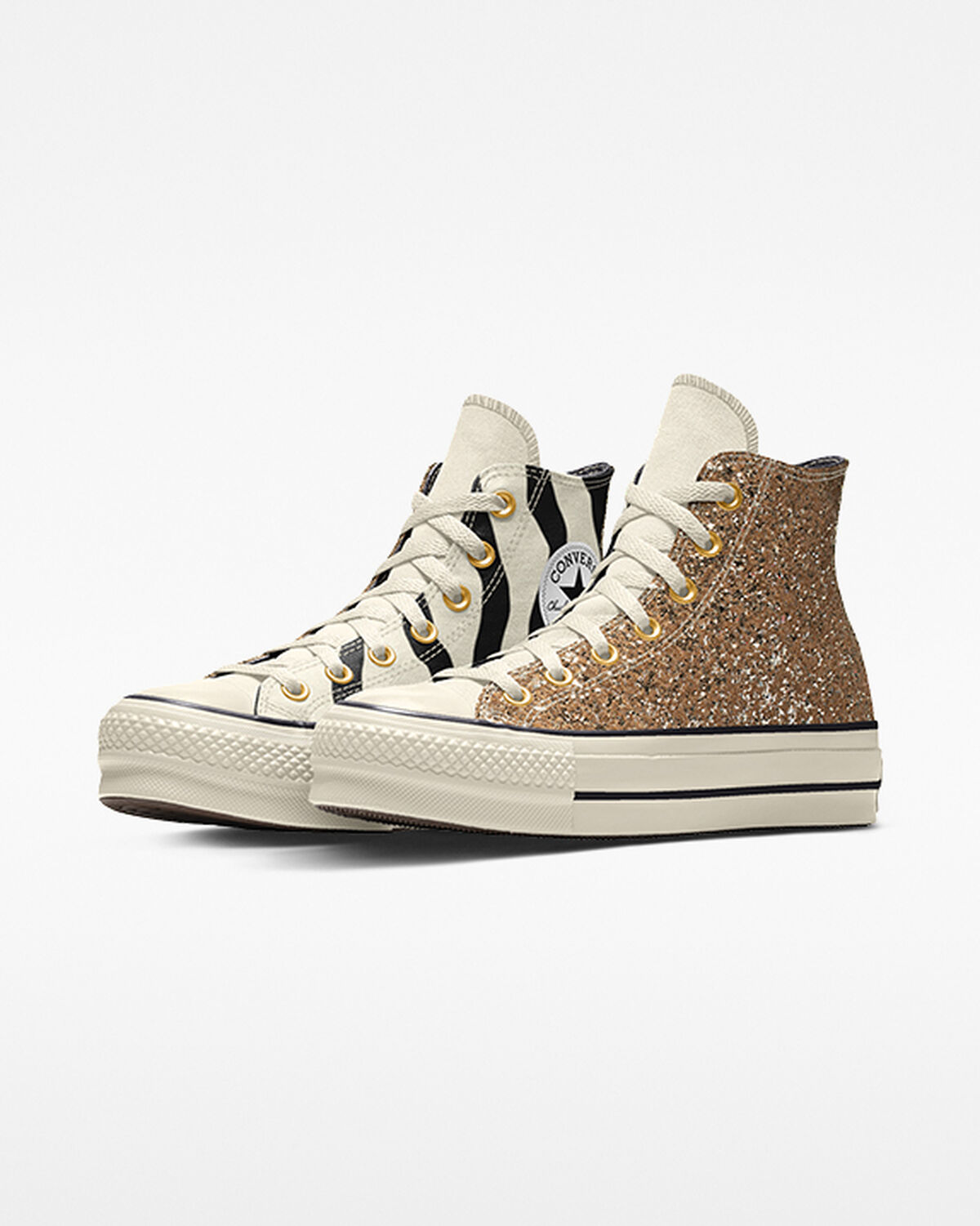 Custom Chuck Taylor All Star Lift Platform Glitter By You - 570626CHO23_tripanel_zebra