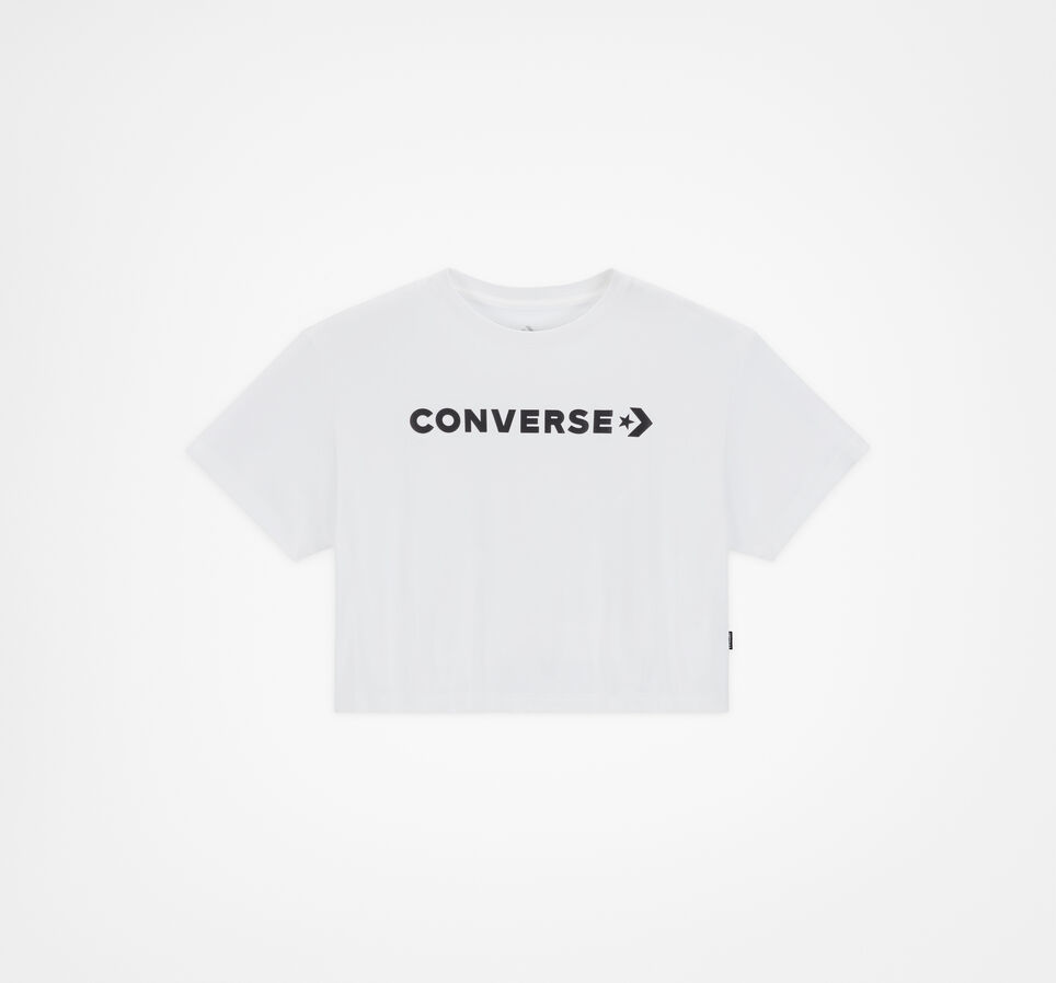 Converse Puff Logo Cropped Crew Neck T-Shirt White