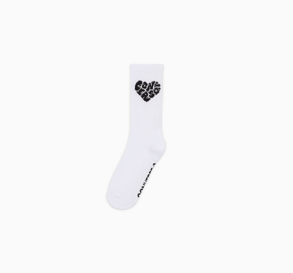 Converse Heart Logo Crew Socks Converse White
