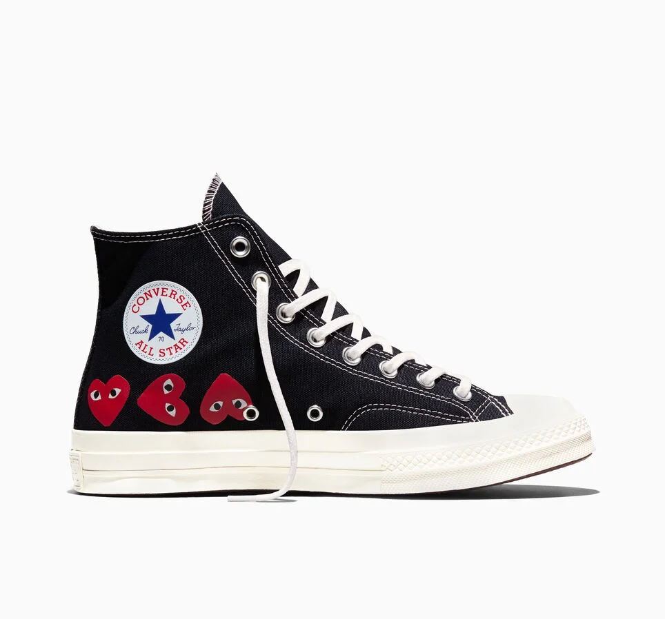 Converse x Comme des Gar&ccedil;ons PLAY Chuck 70 Multi Heart Black/High Risk Red/Egret