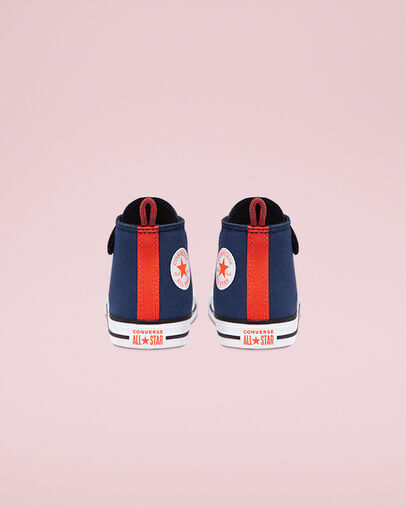 Toddlers' Converse Color Easy-On Chuck Taylor All Star Azul marino medianoche/Amapola brillante, Heel View