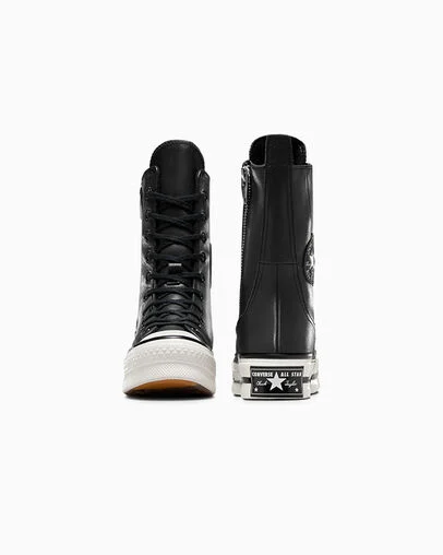 Chuck 70 Plus XHi Nero/Nero/Egret, Heel View