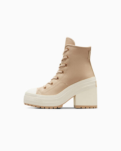 Chuck 70 De Luxe Heel Platform Weatherized Leather Piedra c&aacute;lida/Piedra c&aacute;lida/Garza, Inner Side View