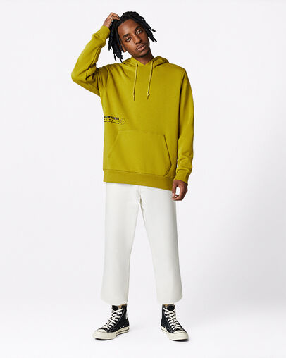 Free World Graphic Pullover Hoodie Moss, Full Body View