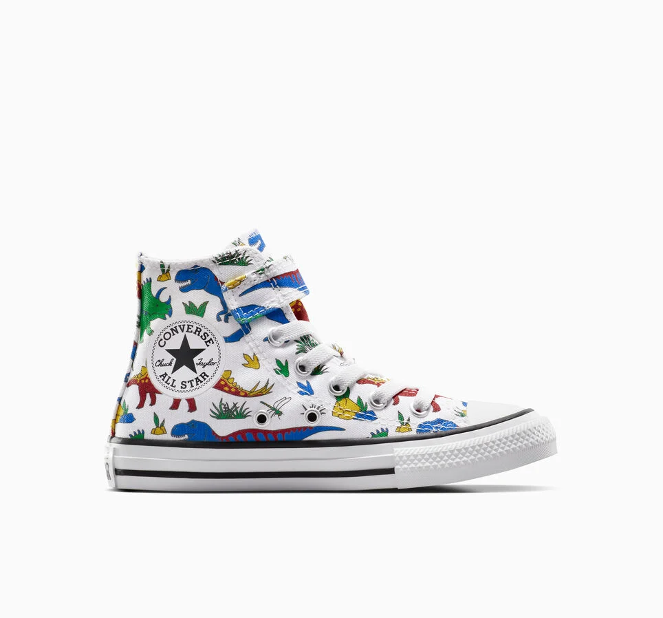 Chuck Taylor All Star Easy-On Dino Party White/Totally Blue/Enamel Red