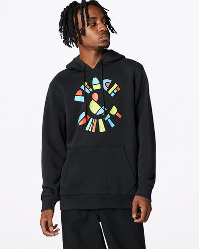 Sudadera con capucha Peace & Unity Recycled Negro Converse, Front View