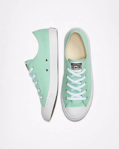 Chuck Taylor All Star Dainty Menthe oc&eacute;an/Blanc/Blanc, Top and Side View