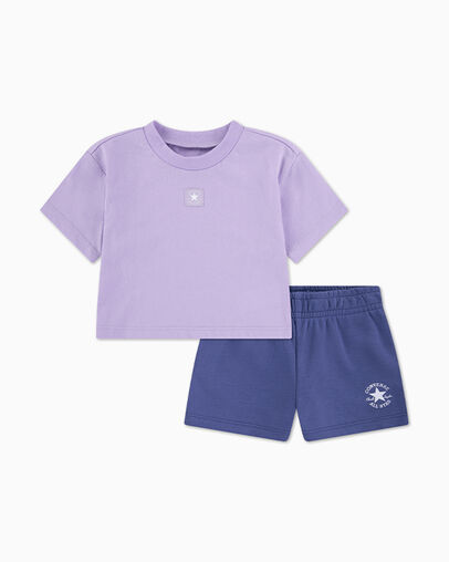 Boxy T-Shirt and Shorts Set Indigo Storm, Front View