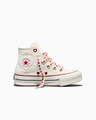 Chuck Taylor All Star Lift Platform Valentine's Day Vintage White/Vintage White, Outer Side View