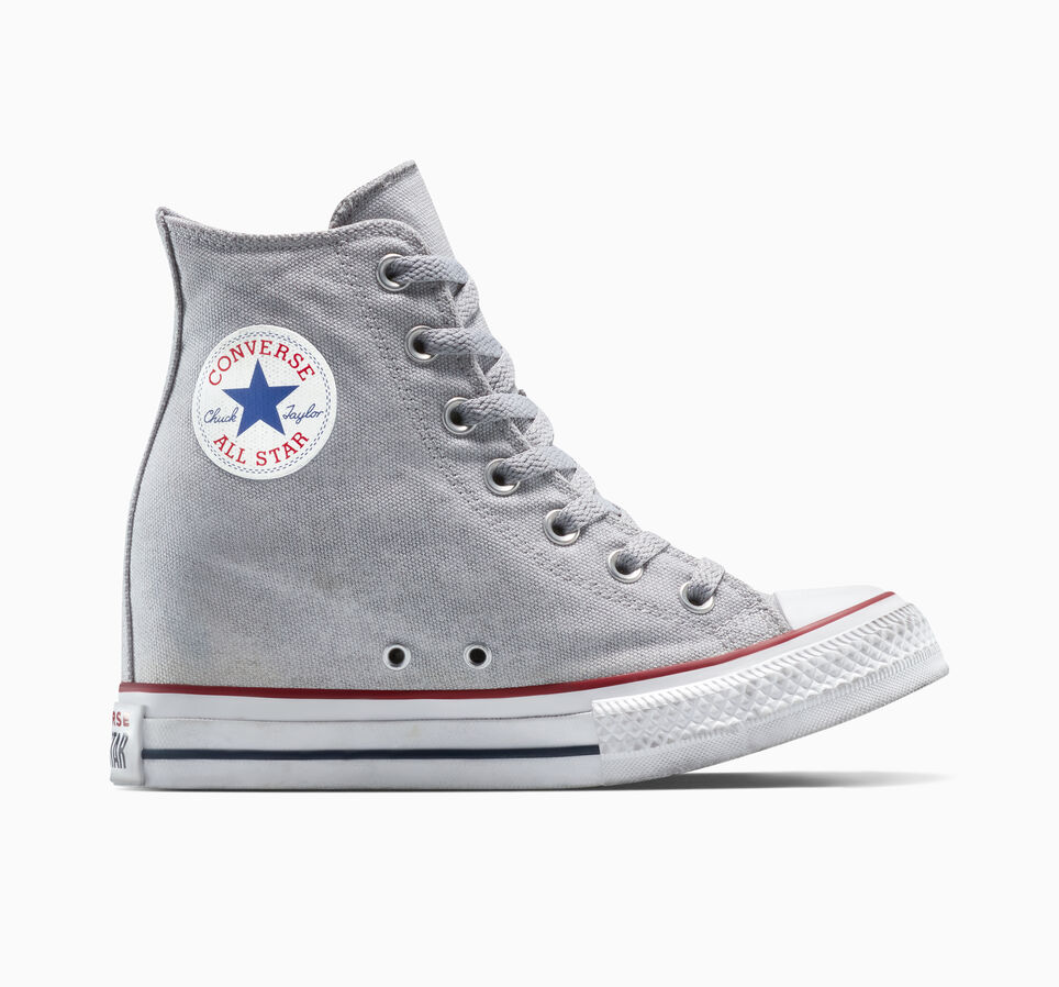 Chuck Taylor All Star Wedge Platform Distressed Bianco Smoke In
