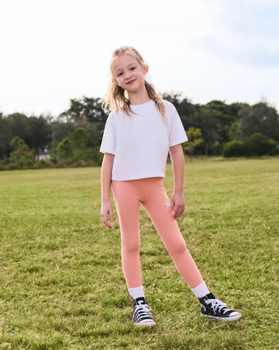 Boxy T-Shirt and Leggings Set Flamingo Fade, Detail View