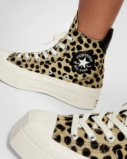 Chuck 70 De Luxe Squared Pony Hair Black/Egret/Black, Reflective View