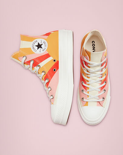 Chuck Taylor All Star Lift Platform Summer Spirit Sunflower Gold/Bright Poppy, Top and Side View