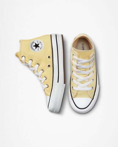 Chuck Taylor All Star Lift Platform Soft Sunshine/Wei&szlig;/Schwarz, Top and Side View