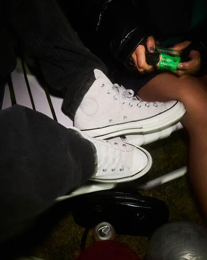 Chuck 70 Suede Barely Grey/Barely Grey/Egret, On Foot Shot 2