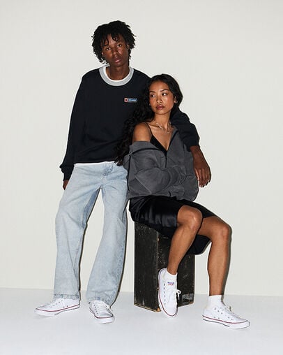 Chuck Taylor All Star Leather White, On Foot Shot 1