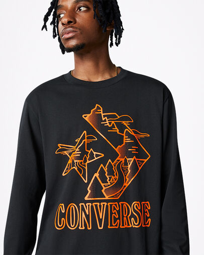 Better World Graphic Long Sleeve T-Shirt Converse Black, Detail View