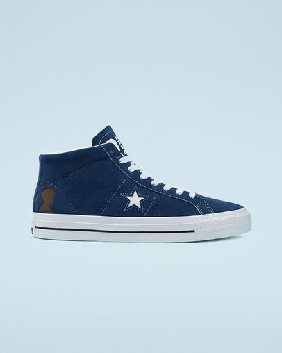 CONS One Star Pro Mid - Ben Raemers Foundation Navy/White/Black, Outer Side View