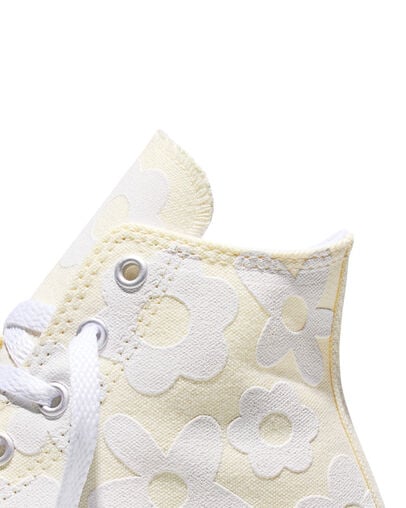 Chuck Taylor All Star Bubble Flowers Egret/White/Silver, Detail Angle View