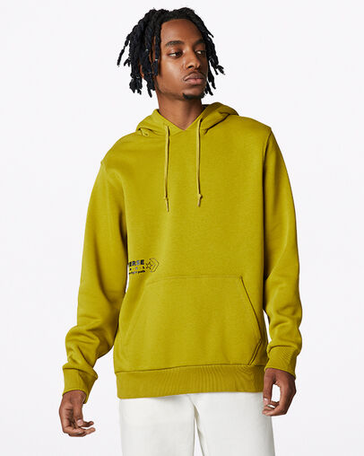 Free World Graphic Pullover Hoodie Moss, Front View