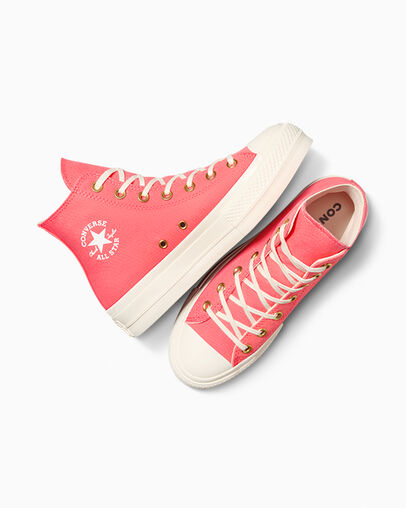 Chuck Taylor All Star Lift Platform Watermelon Slushy/Egret/Wit, Angled View