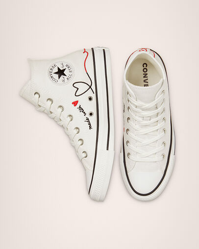 Chuck Taylor All Star Made With Love Blanco vintage/Garza/Negro, Top and Side View