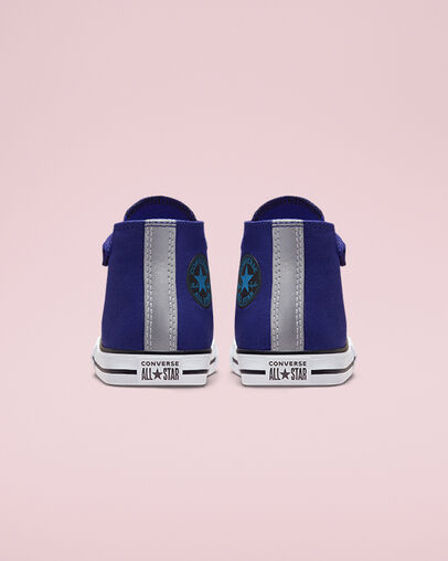 Chuck Taylor All Star Easy-On Reflective Concord/Kinetic Blue/Black, Heel View