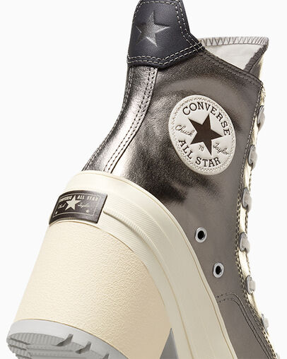 Chuck 70 De Luxe Heel Metallic Metallic Gunmetal, Detail Angle View