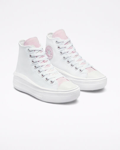 Chuck Taylor All Star Move Hybrid Floral Blanc/Mousse rose/Blanc, Angled View