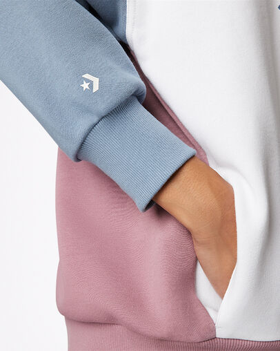 Sudadera con capucha Oversized Color-Blocked Pullover Aura multi rosa, Detail View