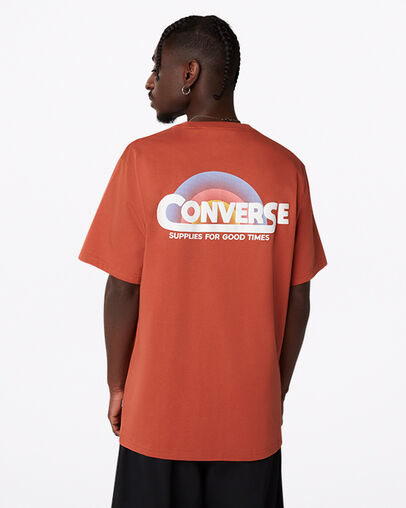 Classic Script Short Sleeve T-Shirt Red Bark, Back View